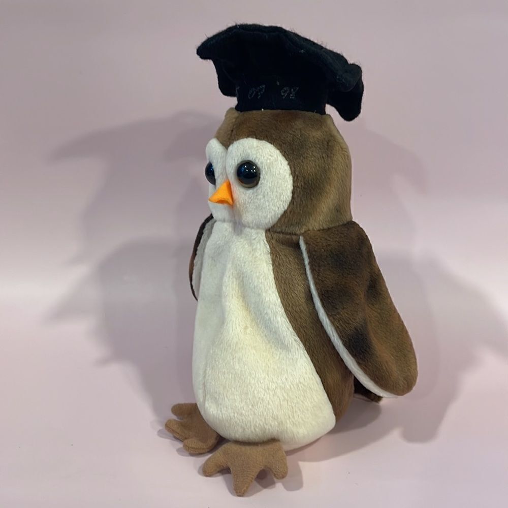 1998 Original Ty Beanie Baby Wise the Owl Class of ‘98 Excellent Used Condition - Picture 2 of 9